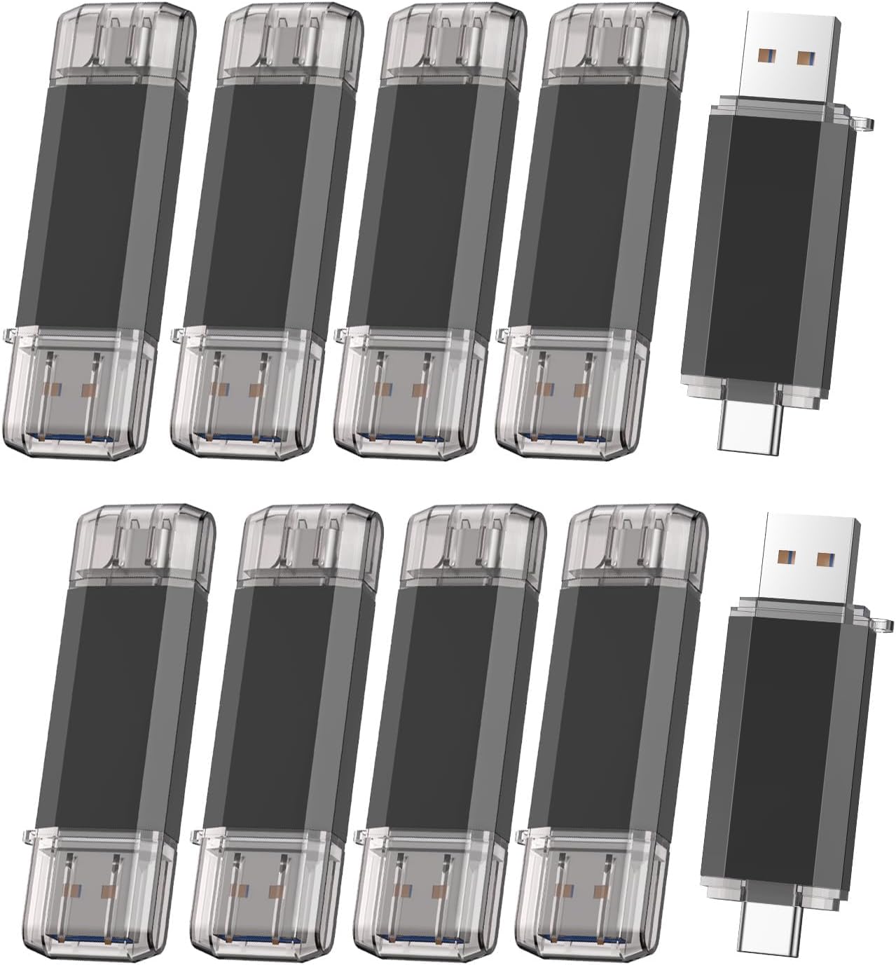 Vansuny 32GB-512GB Type C Flash Drive 2 in 1 OTG USB 3.0 + USB C Memory Stick with Keychain - Vansuny
