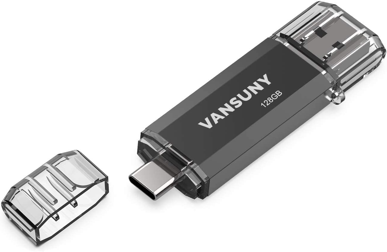 Vansuny 32GB-512GB Type C Flash Drive 2 in 1 OTG USB 3.0 + USB C Memory Stick with Keychain - Vansuny