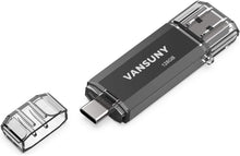 Load image into Gallery viewer, Vansuny 32GB-512GB Type C Flash Drive 2 in 1 OTG USB 3.0 + USB C Memory Stick with Keychain - Vansuny
