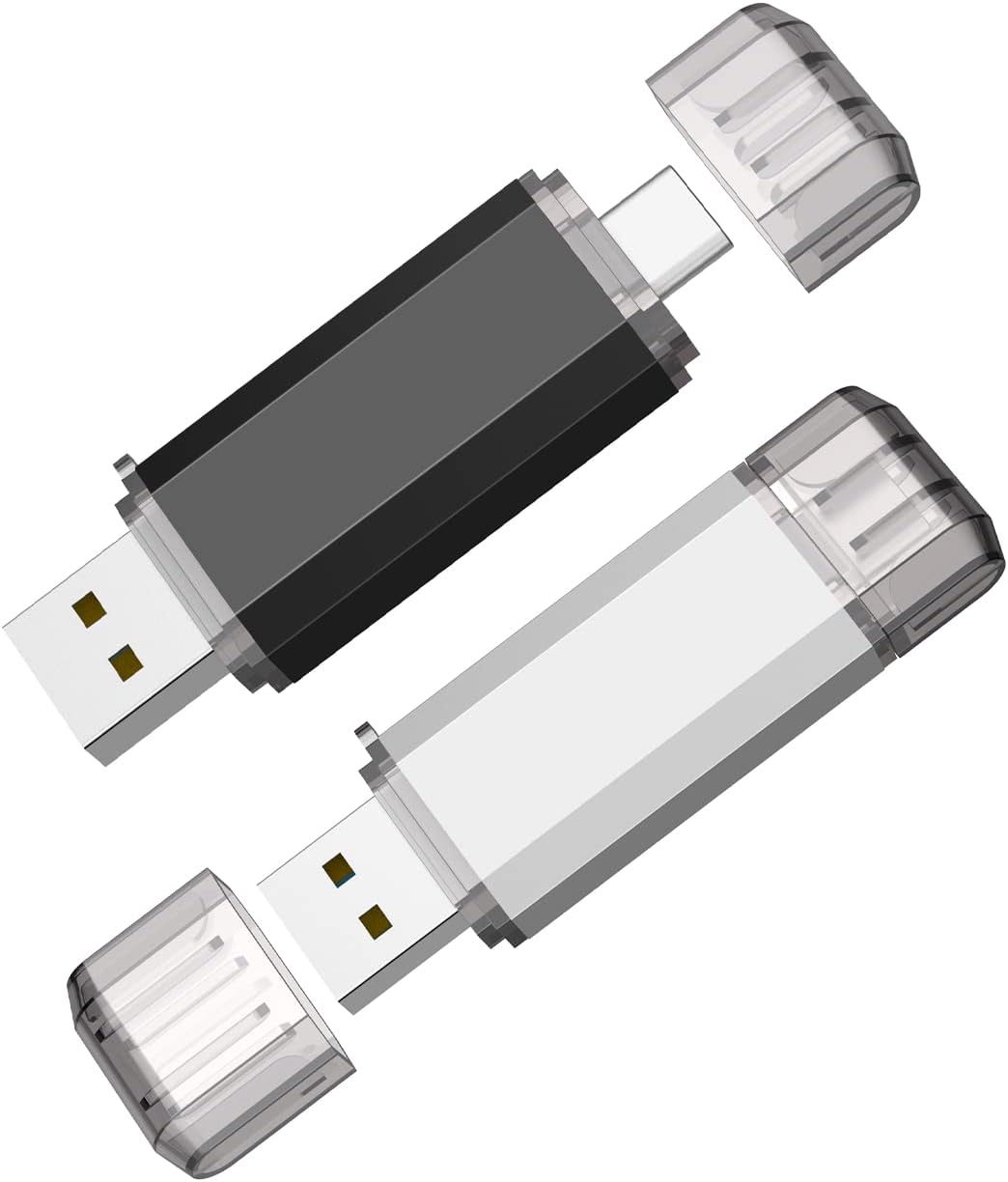 Vansuny 32GB-512GB Type C Flash Drive 2 in 1 OTG USB 3.0 + USB C Memory Stick with Keychain - Vansuny
