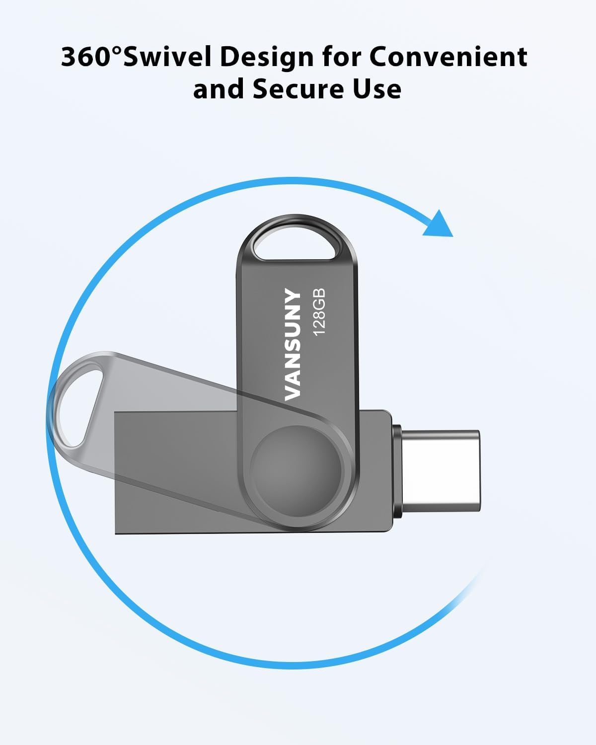 Vansuny Dual USB C Flash Drive 128GB/256GB USB 3.0 2-in-1 Type C + Type A UDP-Tech Waterproof Metal Pen Drive - Vansuny