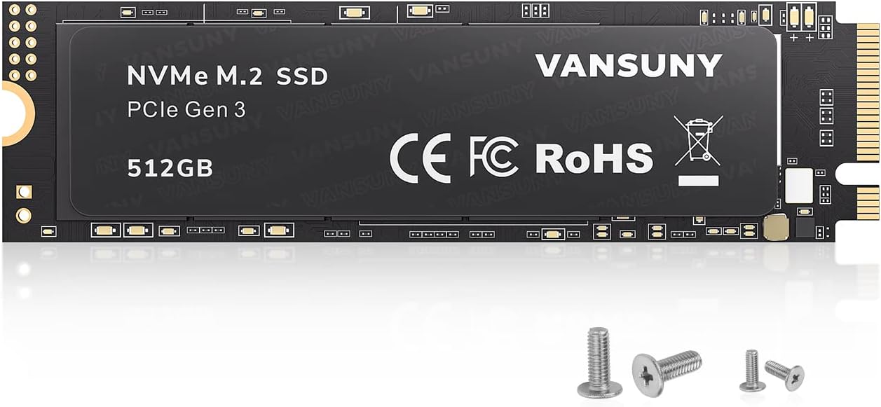 Vansuny 512GB/1TB NVMe M.2 Internal Solid State Drive PCIe 3.0 TLC M.2 SSD 3D NAND 2280 Speed up to 3400/2900MB/s - Vansuny