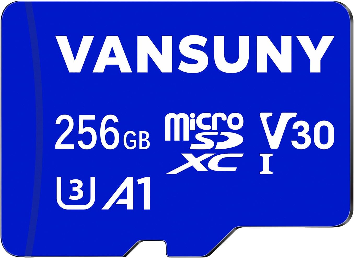 Vansuny Micro SD Card 256GB microSDXC Memory Card with SD Adapter A1 App Performance V30 4K Video Recording C10 U3 Micro SD - Vansuny