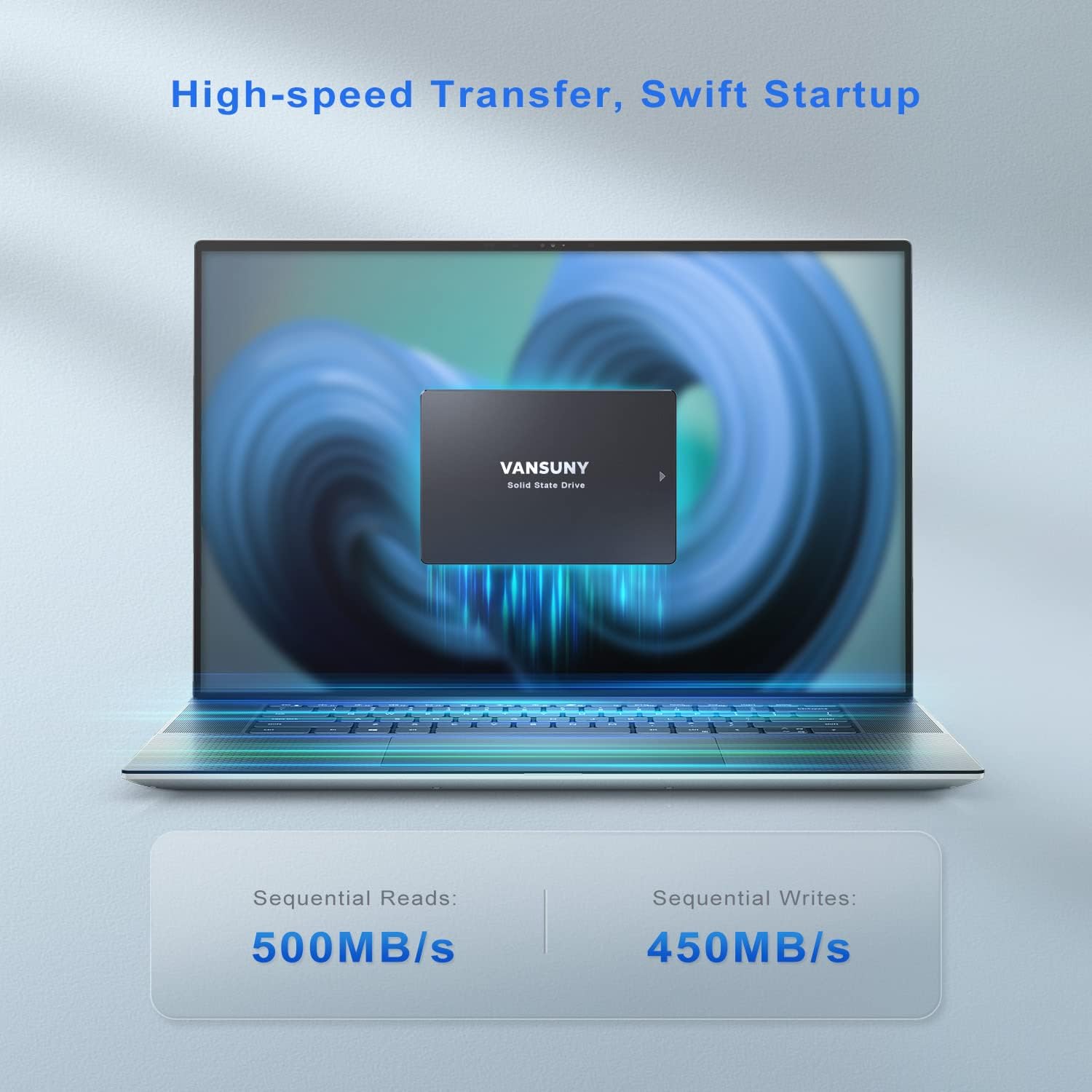 Vansuny 128GB/256GB/512GB/1TB/2TB SATA III SSD Internal Solid State Drive 2.5” 3D NAND Flash up to 500MB/s for PC Laptop - Vansuny