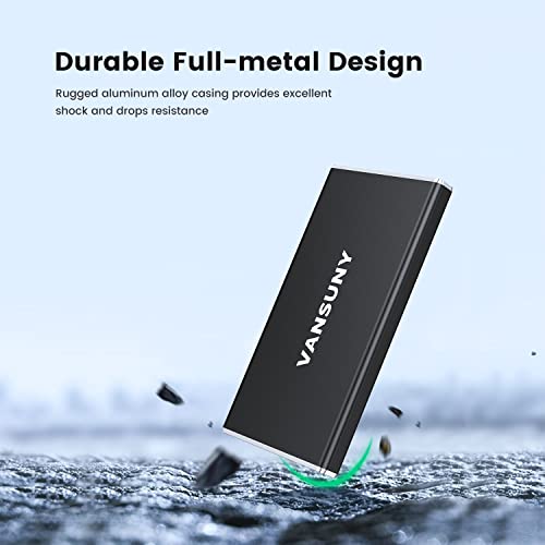 Vansuny Mini  Metal Portable External SSD, USB 3.1 540MB/s High-Speed Data Transfer, Type-C, 500G - Vansuny