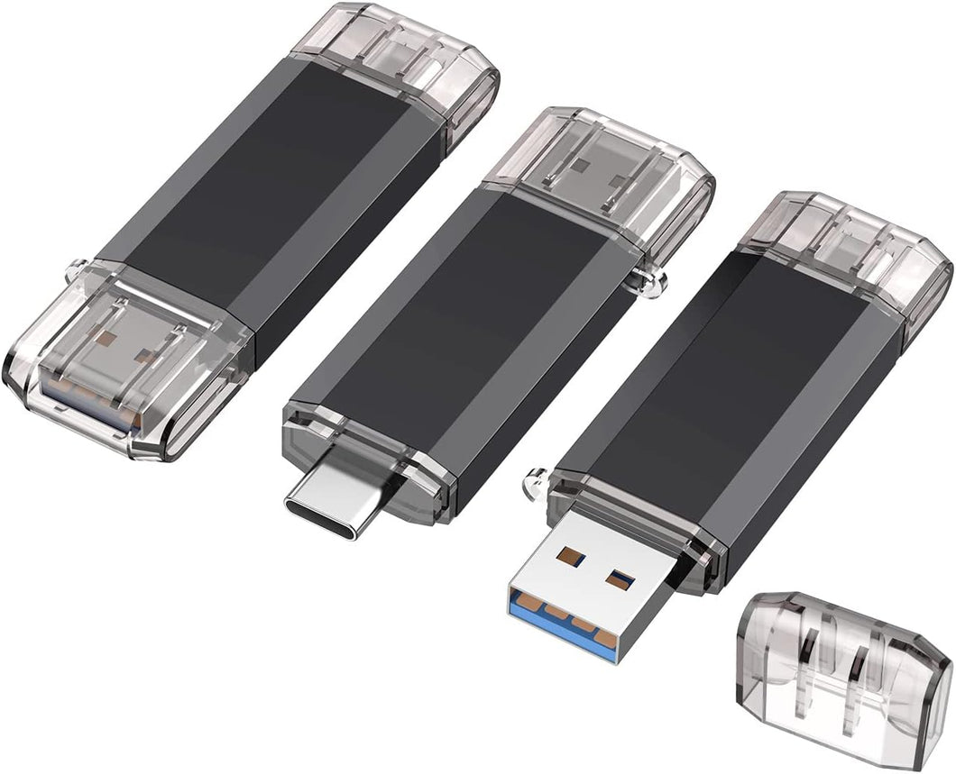 Vansuny 32GB-512GB Type C Flash Drive 2 in 1 OTG USB 3.0 + USB C Memory Stick with Keychain - Vansuny
