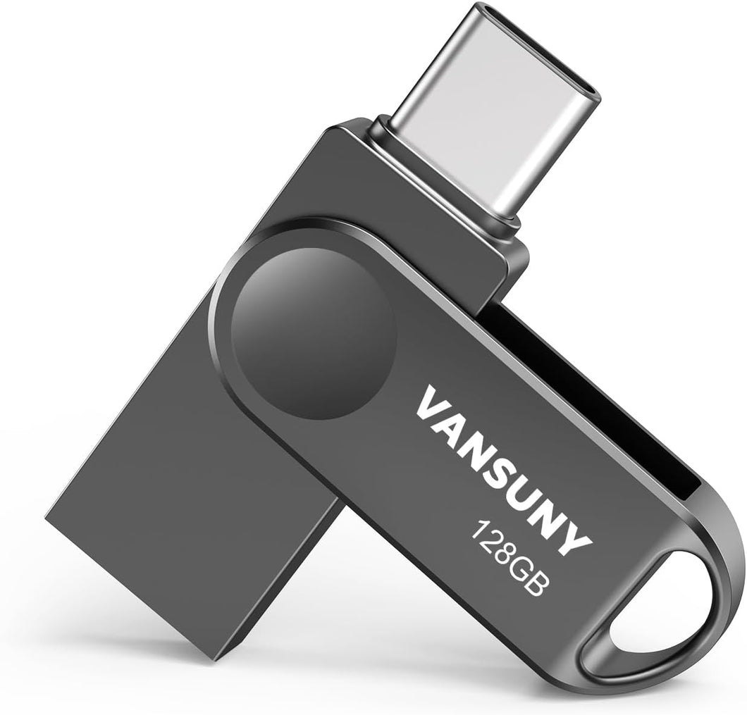 Vansuny Dual USB C Flash Drive 128GB/256GB USB 3.0 2-in-1 Type C + Type A UDP-Tech Waterproof Metal Pen Drive - Vansuny
