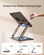 Load image into Gallery viewer, VANSUNY Laptop Stand Adjustable Aluminum Laptop Stand for Desk Ergonomic Computer Riser Sturdy Notebook Stand Laptop Riser for Laptops Tablets Within 10-17.3’’, Black
