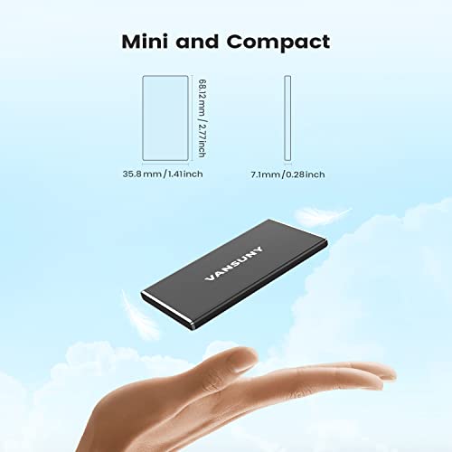 Vansuny Mini  Metal Portable External SSD, USB 3.1 540MB/s High-Speed Data Transfer, Type-C, 500G - Vansuny