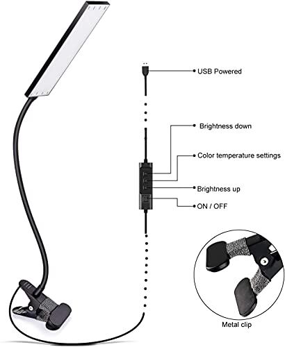 Vansuny LED Desk Lamp Power by USB Port 5W, 11 Level Brightness 3 Color Modes - Vansuny
