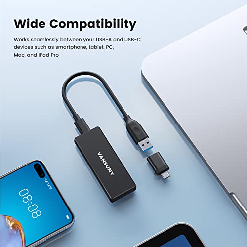 Vansuny Portable External SSD, USB 3.1 430MB/s High-Speed USB-C Mini Aluminum Portable External Solid State Drive, 500G - Vansuny