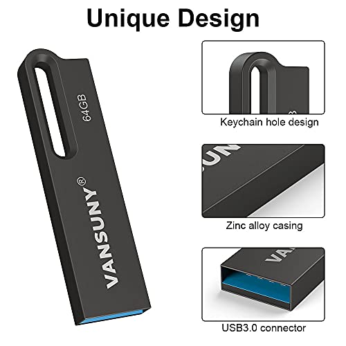 Vansuny Metal Waterproof USB Drive USB 3.0 Ultra High Speed Memory Stick - Vansuny