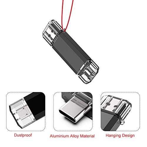 Vansuny 2 in 1 OTG Type C Flash Drive USB 3.0 with Keychain, 128G - Vansuny