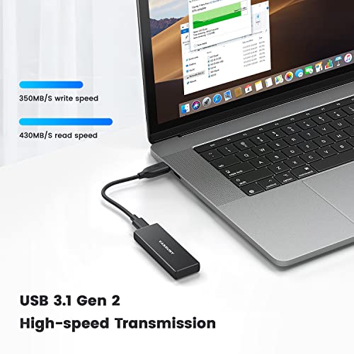 Vansuny Portable External SSD, USB 3.1 430MB/s High-Speed USB-C Mini Aluminum Portable External Solid State Drive, 500G - Vansuny