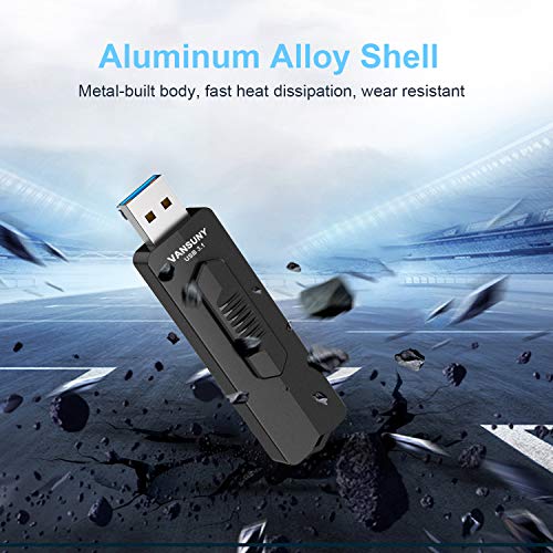 Vansuny Metal Solid State USB Drive Slide Design, USB 3.1, 400MB/s, 128G - Vansuny