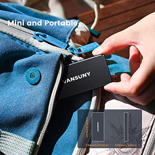 Vansuny Portable External SSD, USB 3.1 430MB/s High-Speed USB-C Mini Aluminum Portable External Solid State Drive, 500G - Vansuny