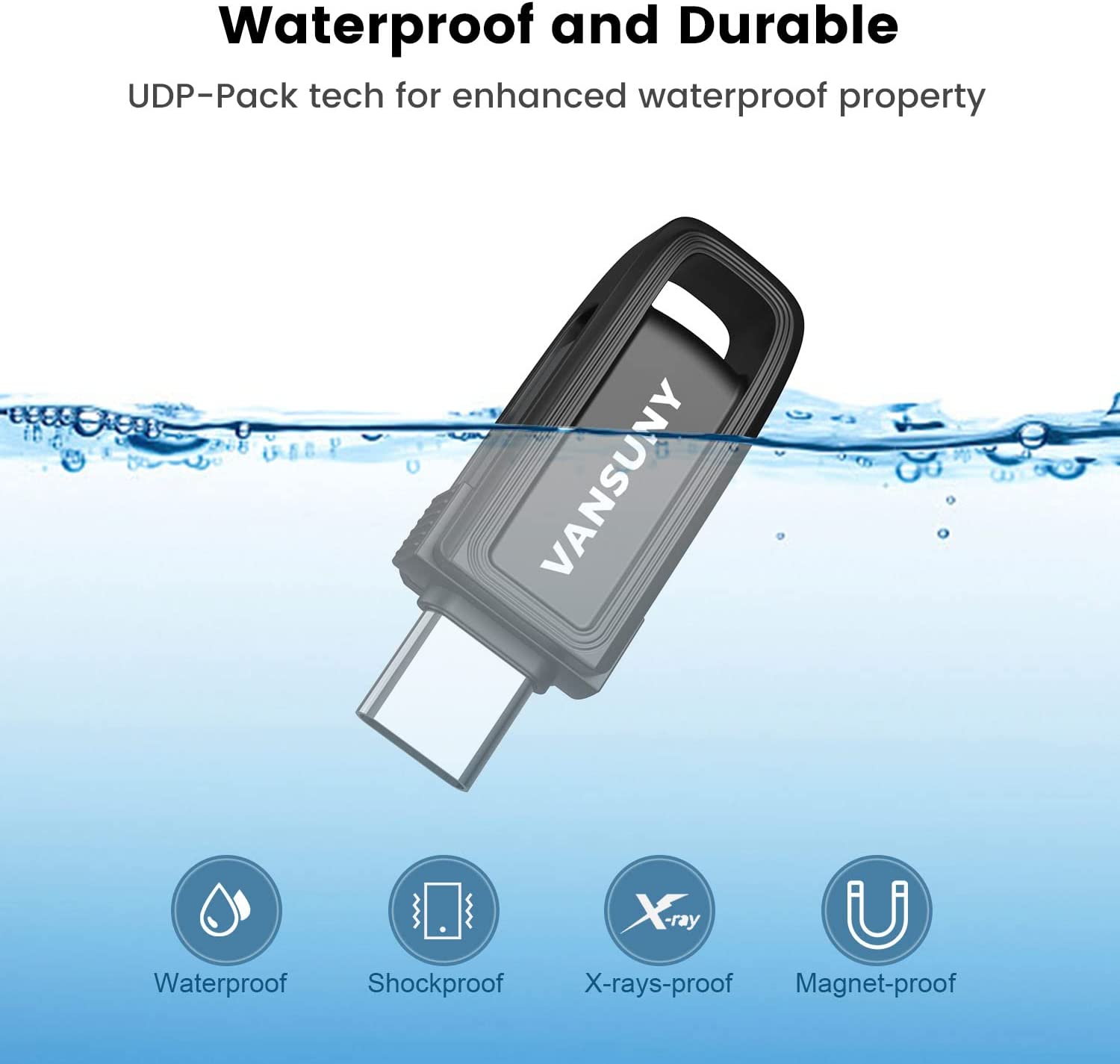 Vansuny 64GB USB C Flash Drive USB 3.0 Dual Flash Drive USB A + USB C Thumb Drive - Vansuny